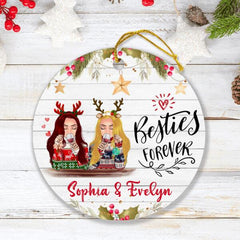 Personalized Xmas Besties Ornament - Best Gift For Friends - Merry Christmas
