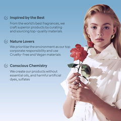 Bellavita Luxury ROSE Eau de Parfum | 100 ml (3.4 fl.oz.) | Perfume for Women | Fresh, Floral Peach, Jasmine, and Ambery Musk Notes | Long Lasting Women's Day Special Fragrance