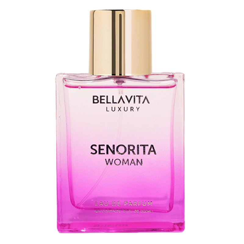 Bellavita Luxury Senorita Eau de Parfum | 100 ml (3.4 fl.oz.) | Perfume for Women | Fresh Floral, Yuzu, Peony, and Musk Notes | Long Lasting Women's Fragrance | Mother's day Fragrance