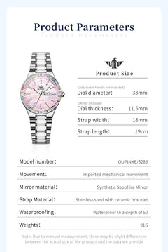 OLEVS Womens Watch Fashion Dress Diamond Female Watches for Ladies Analog Quartz Stainless Steel Waterproof Luminous Day Date Two Tone Wristwatch
