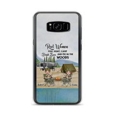 Custom Personalized Fishing Phone Case - Best Gift For Fishing Lovers - Reel Women Fish, Hunt, Camp, Drink Beer And Pee In The Woods - Case For iPhone And Samsung