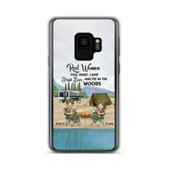Custom Personalized Fishing Phone Case - Best Gift For Fishing Lovers - Reel Women Fish, Hunt, Camp, Drink Beer And Pee In The Woods - Case For iPhone And Samsung