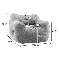 Bean Bag Chair, Bean Bag Sofa Chair with Armrests Stuffed High-Density Foam, Lazy Sofa Comfy Chairs BeanBag Chair for Adults in Living Room,Bedroom Reading