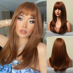 Brown Grey Long Wig