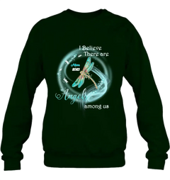 Custom Memorial Dragonfly Shirt/Hoodie - Memorial Gift Idea For Mom/Dad - I Believe There Are Angels Among Us