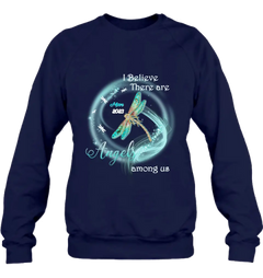 Custom Memorial Dragonfly Shirt/Hoodie - Memorial Gift Idea For Mom/Dad - I Believe There Are Angels Among Us