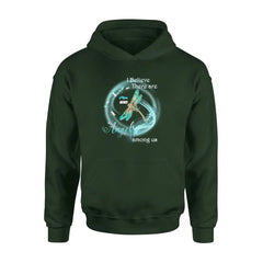 Custom Memorial Dragonfly Shirt/Hoodie - Memorial Gift Idea For Mom/Dad - I Believe There Are Angels Among Us