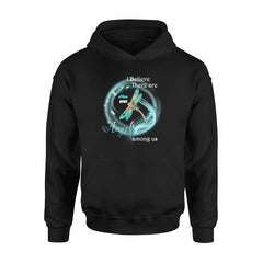 Custom Memorial Dragonfly Shirt/Hoodie - Memorial Gift Idea For Mom/Dad - I Believe There Are Angels Among Us