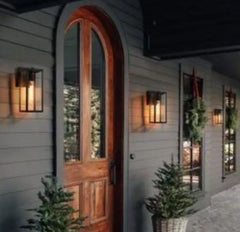 Open Box LNC Modern Black 1-Light Outdoor Wall Lantern Industrial Rectangle Exterior