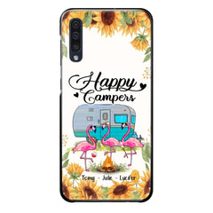 Custom Personalized Camping Flamingo Phone Case - Happy Campers - For iPhone And Samsung Phone Case - JLDWNZ