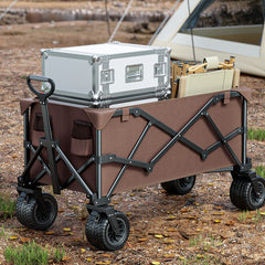 Foldable Camping Cart with Table, Heavy Duty Pull Wagon