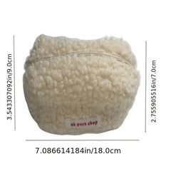 Large Capacity Plush Makeup Organizer Bag with Zipper