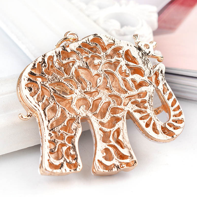 Elephant-Shaped Alloy Keychain for Ladies' Gifts