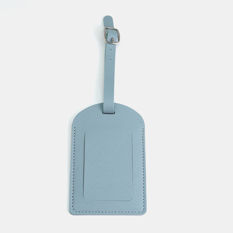 PU Leather Luggage Tag with Flip Cover and Info Card