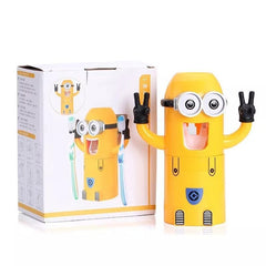 Minions Toothbrush Holder and Toothpaste Dispenser Set