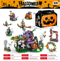 Halloween Pumpkin House Building Blocks