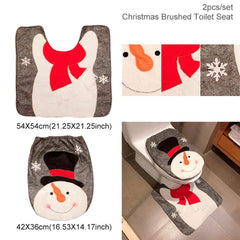 Waterproof Shower Curtain and Snowman Toilet Set