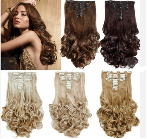 18-Piece Long Wavy Hair Extensions for Women