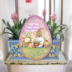 Spring Garden Gnome Door Decor by Susan Winget - Easter Decor - 8471121H-SW