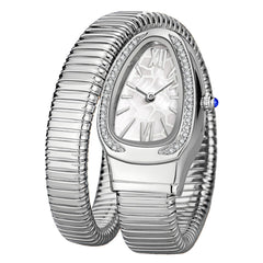 Gosasa Snake Bracelet Watch for Women, Elegant Wrap Around Bangle Wristwatch, Fashion Jewelry Style Quartz Watch, Adjustable Cuff Serpenti Watch for Dress & Gift