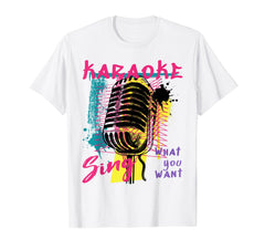Karaoke Night Sing Music Microphone T-Shirt - Novelty Apparel Unisex