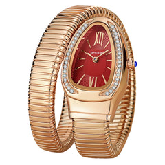 Gosasa Snake Bracelet Watch for Women, Elegant Wrap Around Bangle Wristwatch, Fashion Jewelry Style Quartz Watch, Adjustable Cuff Serpenti Watch for Dress & Gift