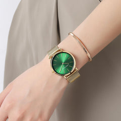 HANNAH MARTIN Watches for Women Analog Women's Watch with Stainless Steel Expansion Band Minimalist Slim Dial 30M Waterproof Ladies Dress Wristwatch for Casual Daily Business