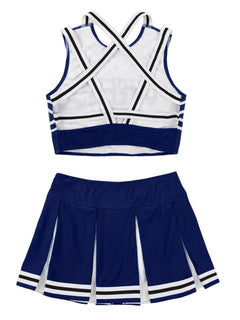 Cheerleader Costume - Women's Crop Top with Pleated Mini Skirt Uniform
