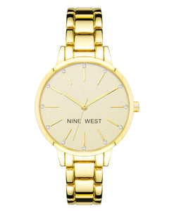 Nine West Women's Crystal Accented Bracelet Watch