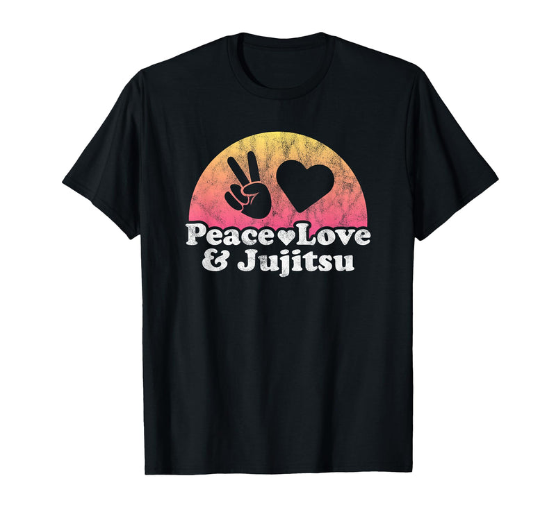Peace Love And Jujitsu Jiu Jitsu T-Shirt - Fun Novelty Design for Adults