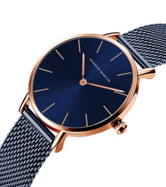 HANNAH MARTIN Watches for Women Analog Women's Watch with Stainless Steel Expansion Band Minimalist Slim Dial 30M Waterproof Ladies Dress Wristwatch for Casual Daily Business