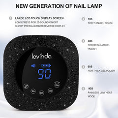 Crown™ Nail Lamp & Wand™ Nail Drill Bundle – Black Diamond
