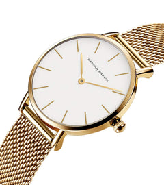 HANNAH MARTIN Watches for Women Analog Women's Watch with Stainless Steel Expansion Band Minimalist Slim Dial 30M Waterproof Ladies Dress Wristwatch for Casual Daily Business