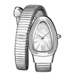 Gosasa Snake Bracelet Watch for Women, Elegant Wrap Around Bangle Wristwatch, Fashion Jewelry Style Quartz Watch, Adjustable Cuff Serpenti Watch for Dress & Gift