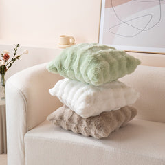 Nordic Faux Rabbit Fur Sofa Pillow 45x45cm