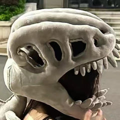 Skeleton Head Plush Hat Costume
