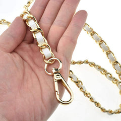 Small Xiangfeng PU Leather Bag Chain in Gold/Silver/Black