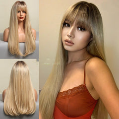 Brown Grey Long Wig