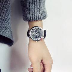 Waterproof Leather Strap Dual-Sided Quartz Couple Watch