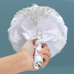 Bride's Wedding Bouquet, Luxury Handmade Rhinestone Floral