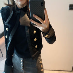 Velvet Diamond Quilt Short Jacket for Women