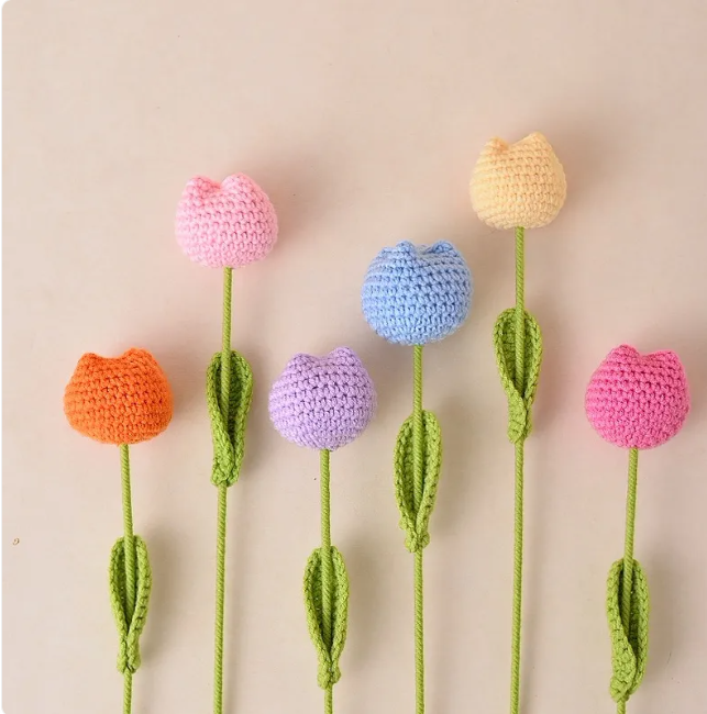 Handcrafted Crochet Tulip Decorative Flower