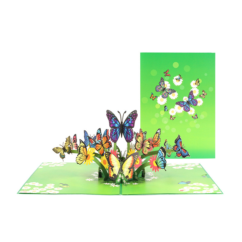 Pop-up Card With Colorful Butterflies