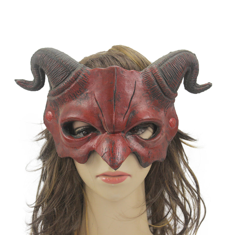Realistic Demon Ram Horn Mask for Halloween Carnival