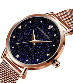 HANNAH MARTIN Watches for Women Analog Women's Watch with Stainless Steel Expansion Band Minimalist Slim Dial 30M Waterproof Ladies Dress Wristwatch for Casual Daily Business