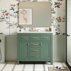 Bathroom Vanity With Sink Combo Set, Modern Bathroom Cabinet With 4 Drawers