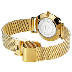 HANNAH MARTIN Watches for Women Analog Women's Watch with Stainless Steel Expansion Band Minimalist Slim Dial 30M Waterproof Ladies Dress Wristwatch for Casual Daily Business
