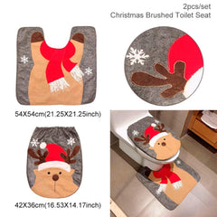 Waterproof Shower Curtain and Snowman Toilet Set