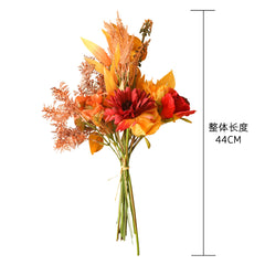 Autumn Color Bouquet with Green Plants - Fake Flowers