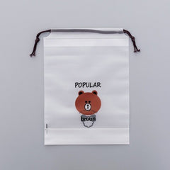 Cartoon Black Cat Drawstring Storage Bag